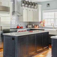 Load image into Gallery viewer, Apothecary Linear Pendant Light in kitchen.
