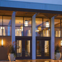 Load image into Gallery viewer, Banded Outdoor Pendant Light Outside Area.
