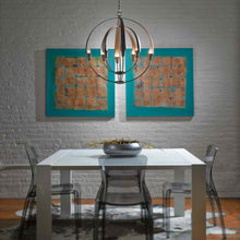 Load image into Gallery viewer, Cirque Chandelier in dining room.
