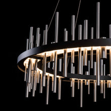 Load image into Gallery viewer, Cityscape Circular LED Pendant Light in Detail.
