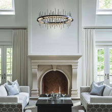 Load image into Gallery viewer, Cityscape Circular LED Pendant Light in living room.
