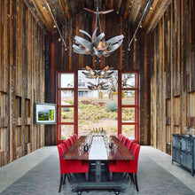 Load image into Gallery viewer, Corona Brass Accent Pendant Light in restaurant.

