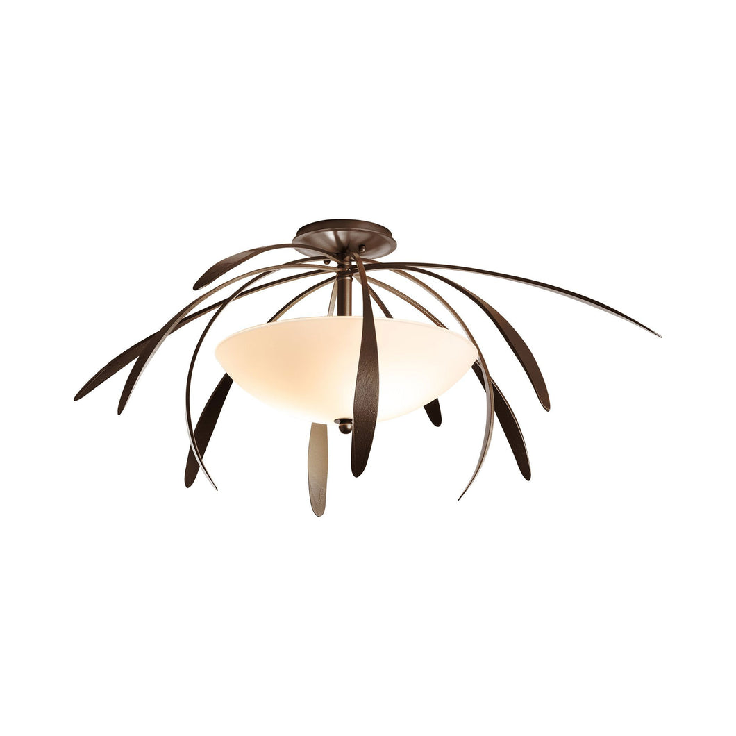 Dahlia Semi-Flush Mount Ceiling Light in Bronze.