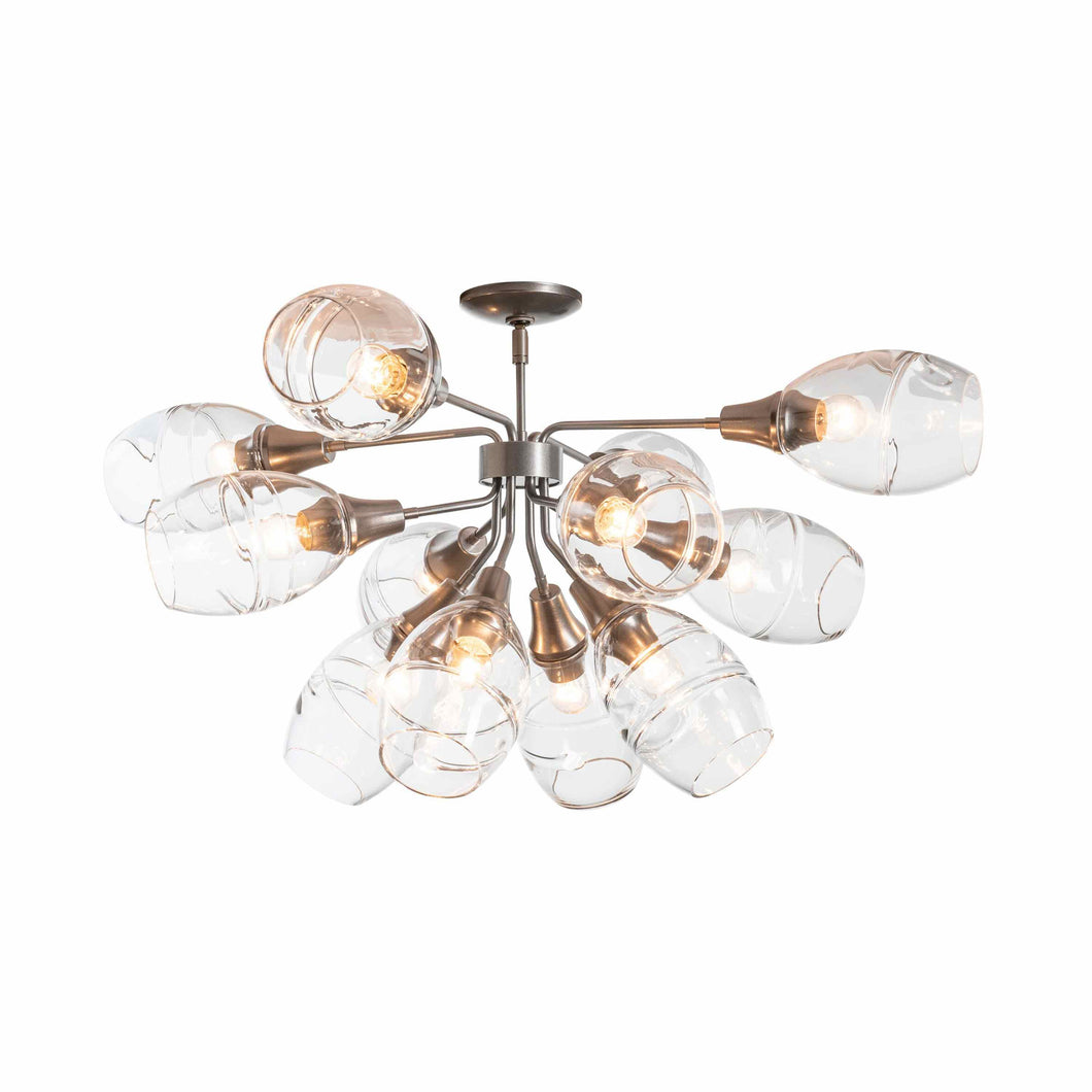 Ensemble Semi-Flush Ceiling Light in Mahogany.