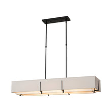 Load image into Gallery viewer, Exos Standard Rectangular Pendant Light in Mahogany/Flax/Flax.
