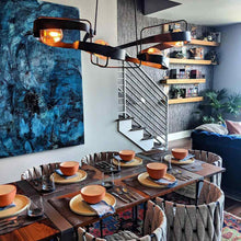 Load image into Gallery viewer, Graffiti Multi Light Pendant Light in dining room.
