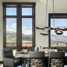Load image into Gallery viewer, Graffiti Multi Light Pendant Light in dining room.
