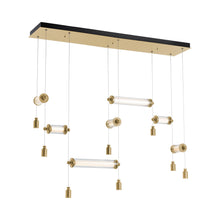 Load image into Gallery viewer, Libra Double Linear LED Pendant Light in Natural Iron.
