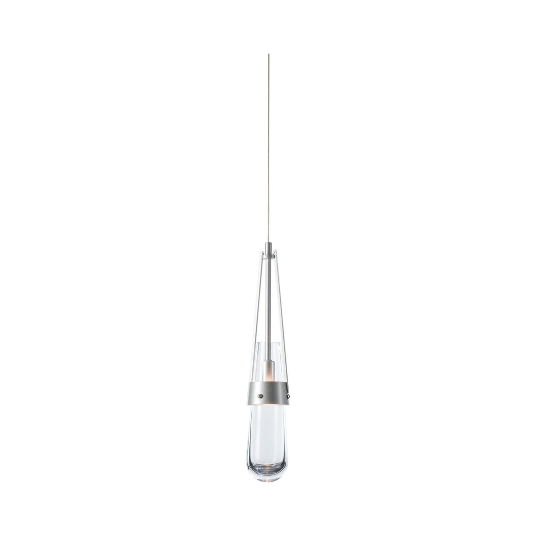 Link Mini Pendant Light in Rail/Track/Sterling/Clear Glass.