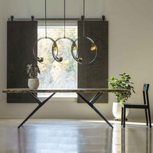 Load image into Gallery viewer, Orion Linear Pendant Light in living room.
