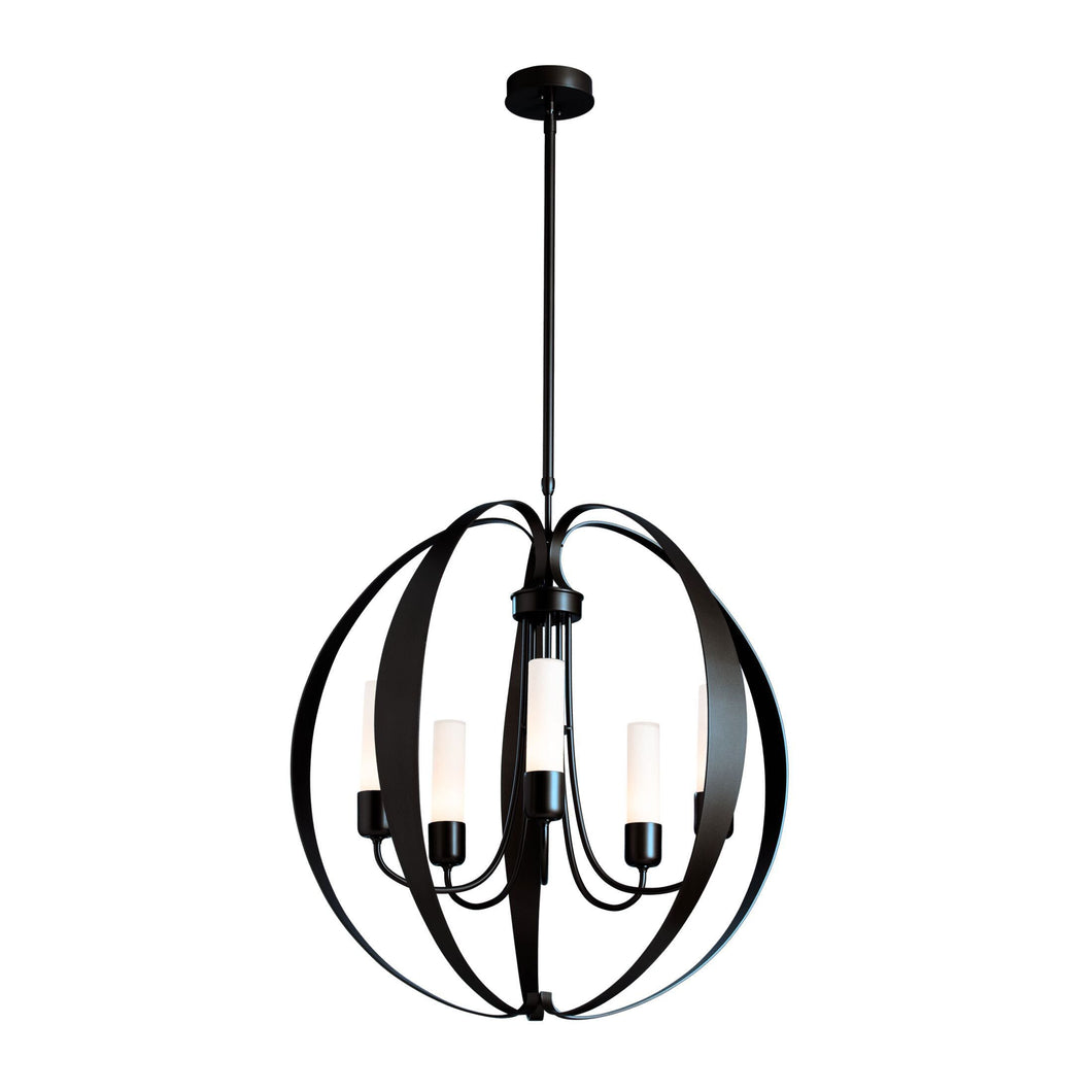 Pomme Outdoor Pendant Light in Coastal Black/Short/Opal Glass.