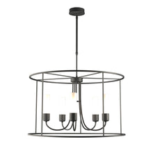 Load image into Gallery viewer, Portico Drum Outdoor Pendant Light in Coastal Natural Iron/Opal Glass/Standard.

