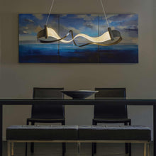 Load image into Gallery viewer, Zephyr LED Pendant Light in Dining Room.

