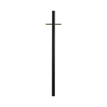 Load image into Gallery viewer, 7Ft Direct Burial Post in Ladder Rest/Ladder Rest, Photocell/Ladder Rest, Photocell, Ground Outlet/Textured Black.
