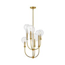 Load image into Gallery viewer, Alchemy Multi Tier Chandelier in Lacquered Brass.
