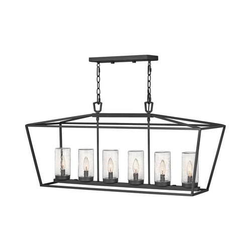 Alford Outside Area Linear Pendant Light in Black.