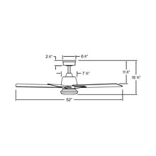 Load image into Gallery viewer, Alta LED Ceiling Fan - line drawing.
