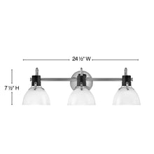 Load image into Gallery viewer, Argo Bath Vanity Lightin in line drawing.
