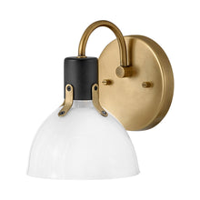 Load image into Gallery viewer, Argo Bath Wall Light in White/Brass (7.25-Inch).
