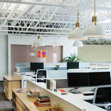 Load image into Gallery viewer, Argo Led Pendant Light in Office.
