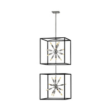 Load image into Gallery viewer, Aros Tiered Pendant Light in 2-Tier/Black/Polished Nickel.
