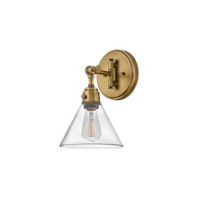 Load image into Gallery viewer, Arti Wall Light in Heritage Brass/Clear Glass (12.25-Inch).
