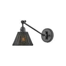 Load image into Gallery viewer, Arti Wall Light in Black/Natural Rattan (10.25-Inch).
