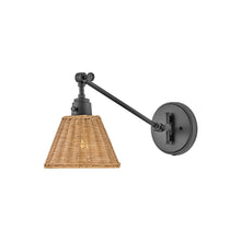 Load image into Gallery viewer, Arti Wall Light in Black/Natural Rattan (11.75-Inch).
