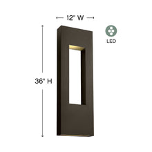 Load image into Gallery viewer, Atlantis Extra Large Outdoor LED Wall Light - line drawing.
