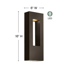 Load image into Gallery viewer, Atlantis Medium Outdoor LED Wall Light - line drawing.
