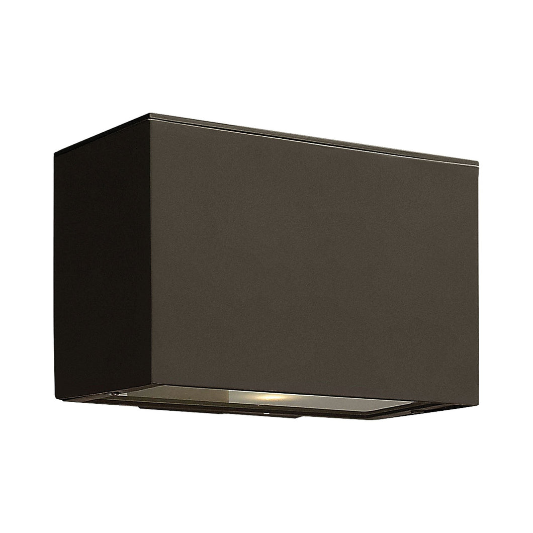 Atlantis Small Outside Area Led Wall Light in Bronze/Downlight.