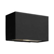 Load image into Gallery viewer, Atlantis Small Outside Area Led Wall Light in Satin Black/Downlight.
