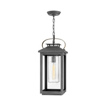 Load image into Gallery viewer, Atwater Outside Area Pendant Light in Ash Bronze.
