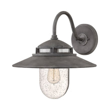 Load image into Gallery viewer, Atwell Outside Area Wall Light in Large/Aged Zinc.
