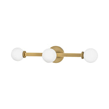 Load image into Gallery viewer, Audrey Vanity Wall Light in Heritage Brass (3-Light).
