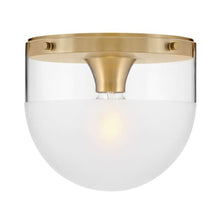 Load image into Gallery viewer, Beck Flush Mount Ceiling Light in Lacquered Brass.

