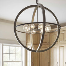 Load image into Gallery viewer, Bodie Chandelier in dining room.

