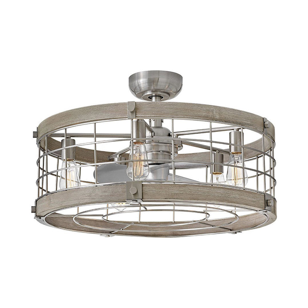 Bryce LED Fandelier in Brushed Nickel.