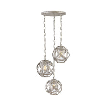 Load image into Gallery viewer, Carson Outdoor Pendant Light in Small/Weathered Zinc (3-Light).
