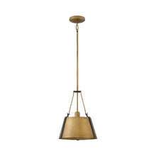 Load image into Gallery viewer, Cartwright Drum Pendant Light in Small/Rustic Brass.

