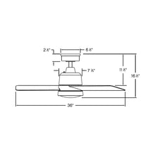 Load image into Gallery viewer, Chet LED Ceiling Fan - line drawing.
