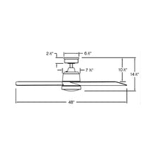 Load image into Gallery viewer, Chet LED Ceiling Fan - line drawing.
