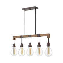 Load image into Gallery viewer, Denton Linear Pendant Light in Industrial Iron (5-Light).
