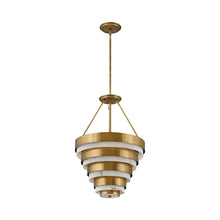 Load image into Gallery viewer, Echlon Chandelier in Heritage Brass.
