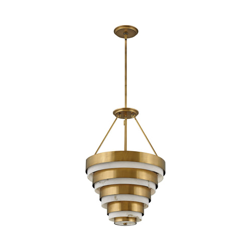 Echlon Chandelier in Heritage Brass.