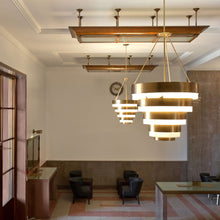 Load image into Gallery viewer, Echlon Chandelier in living room.
