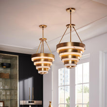 Load image into Gallery viewer, Echlon Chandelier in living room.
