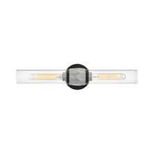Load image into Gallery viewer, Ellison Bath Vanity Light in Black with Brushed Nickel accents (2-Light).
