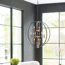 Load image into Gallery viewer, Euclid Chandelier in living room.
