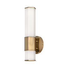 Load image into Gallery viewer, Facet LED Bath Wall Light in Heritage Brass.
